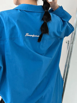 letter embroidered shirt