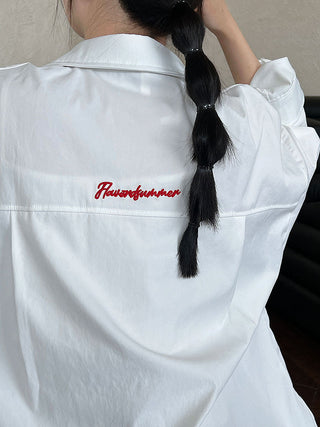 letter embroidered shirt