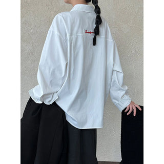 letter embroidered shirt