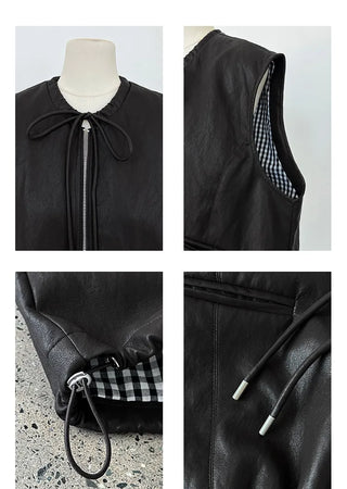 pu vest cardigan