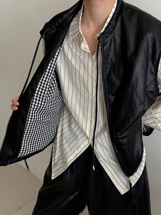 pu vest cardigan