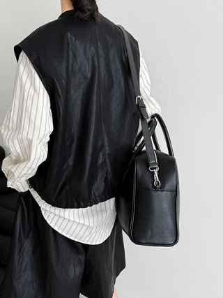 pu vest cardigan
