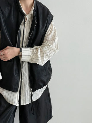 pu vest cardigan