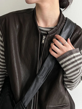 pu vest cardigan