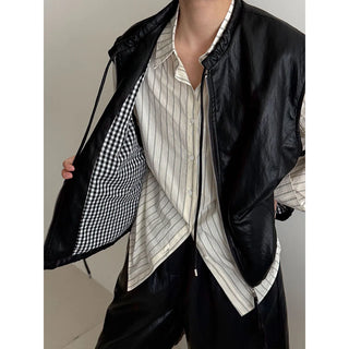 pu vest cardigan