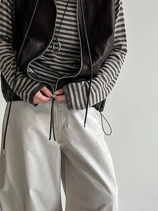 pu vest cardigan