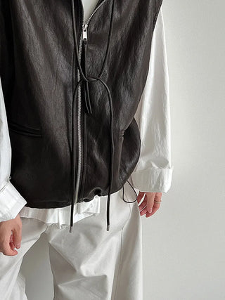pu vest cardigan