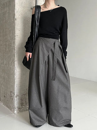 asymmetric wide pants