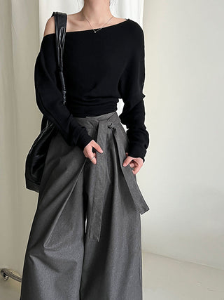 asymmetric wide pants