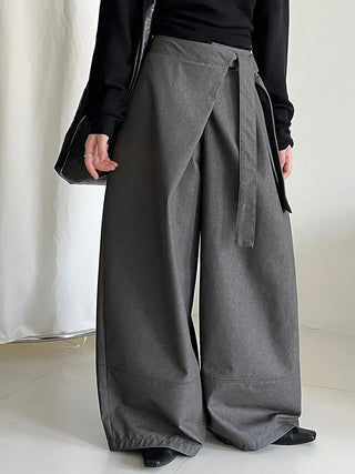 asymmetric wide pants