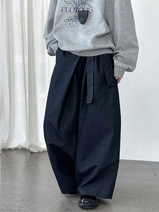 asymmetric wide pants