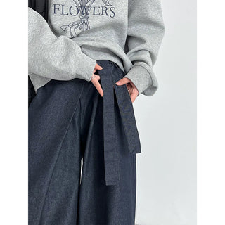 asymmetric wide pants