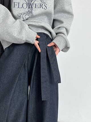 asymmetric wide pants