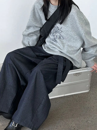 asymmetric wide pants