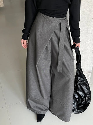asymmetric wide pants