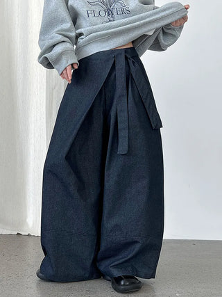asymmetric wide pants