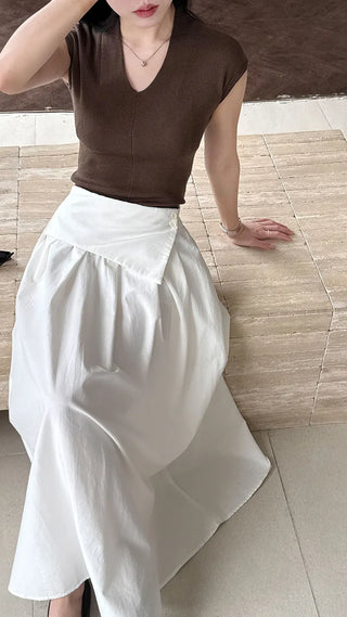 elastic A-line skirt