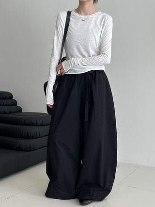 lace-up balloon pants
