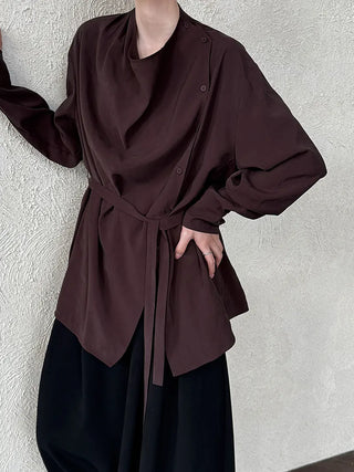 lace-up small shirt