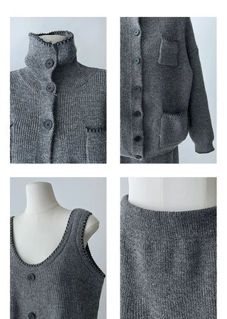 knit vest set