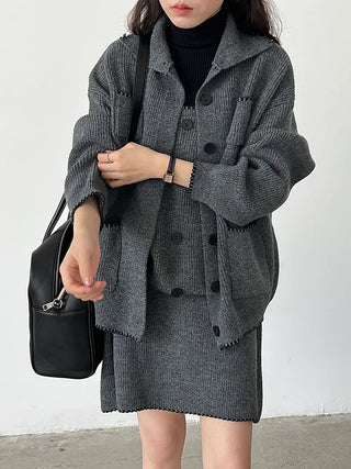 knit vest set