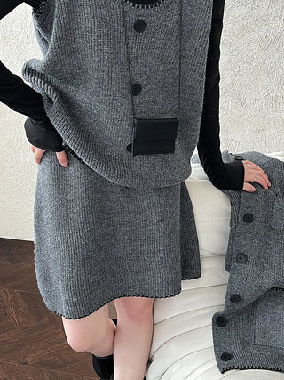 knit vest set
