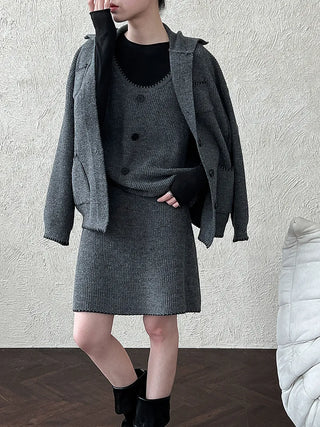 knit vest set