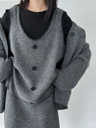 knit vest set