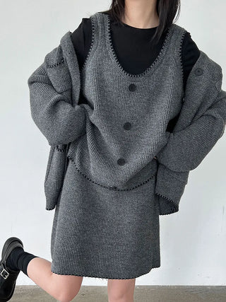 knit vest set