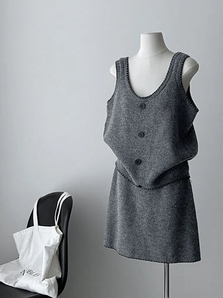 knit vest set