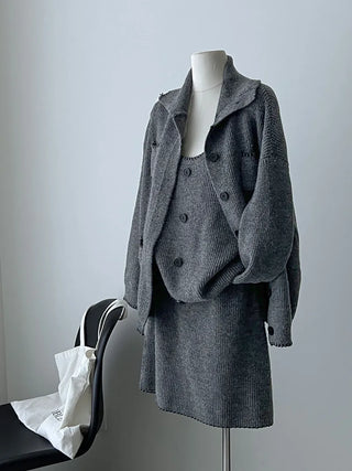 knit vest set