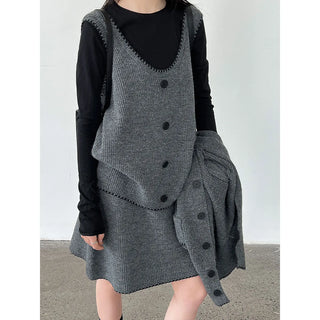 knit vest set