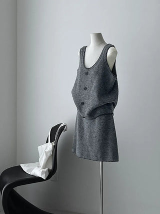 knit vest set