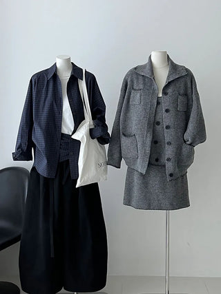 knit vest set