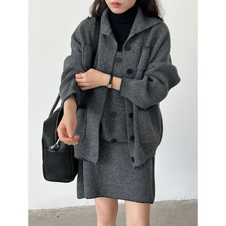 knit vest set