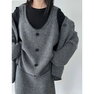 knit vest set