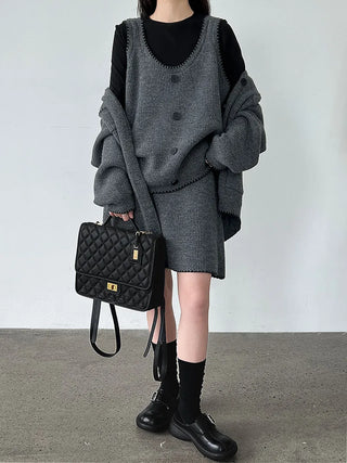 knit vest set