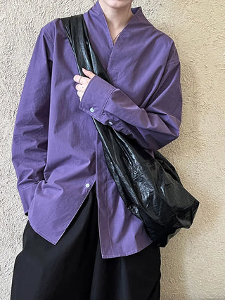 stand collar blouse
