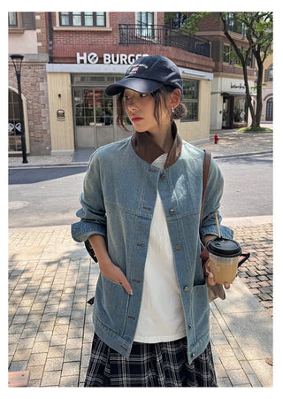 leather patchwork jacket