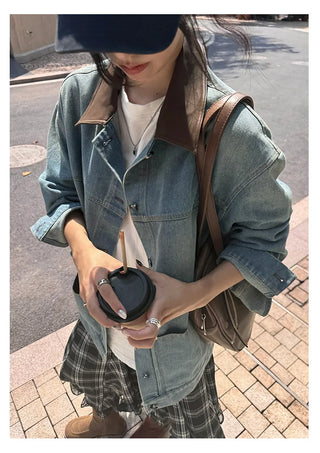 leather patchwork jacket