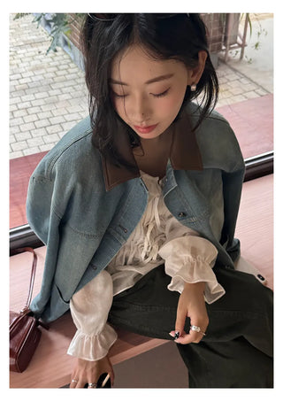 leather patchwork jacket