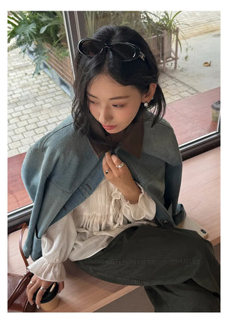 leather patchwork jacket