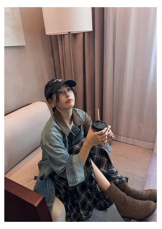 leather patchwork jacket