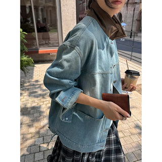 leather patchwork jacket