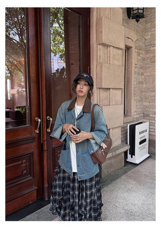 leather patchwork jacket