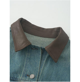 leather patchwork jacket