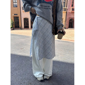 mesh plaid skirt