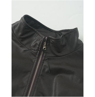 leather short coat