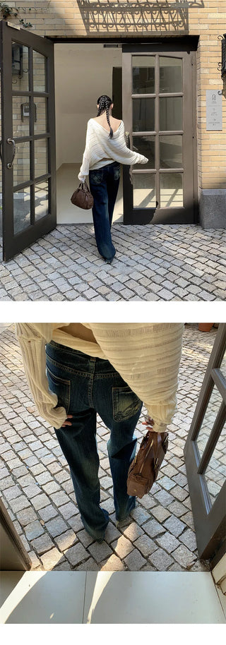 embroidered straight jeans