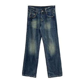 embroidered straight jeans